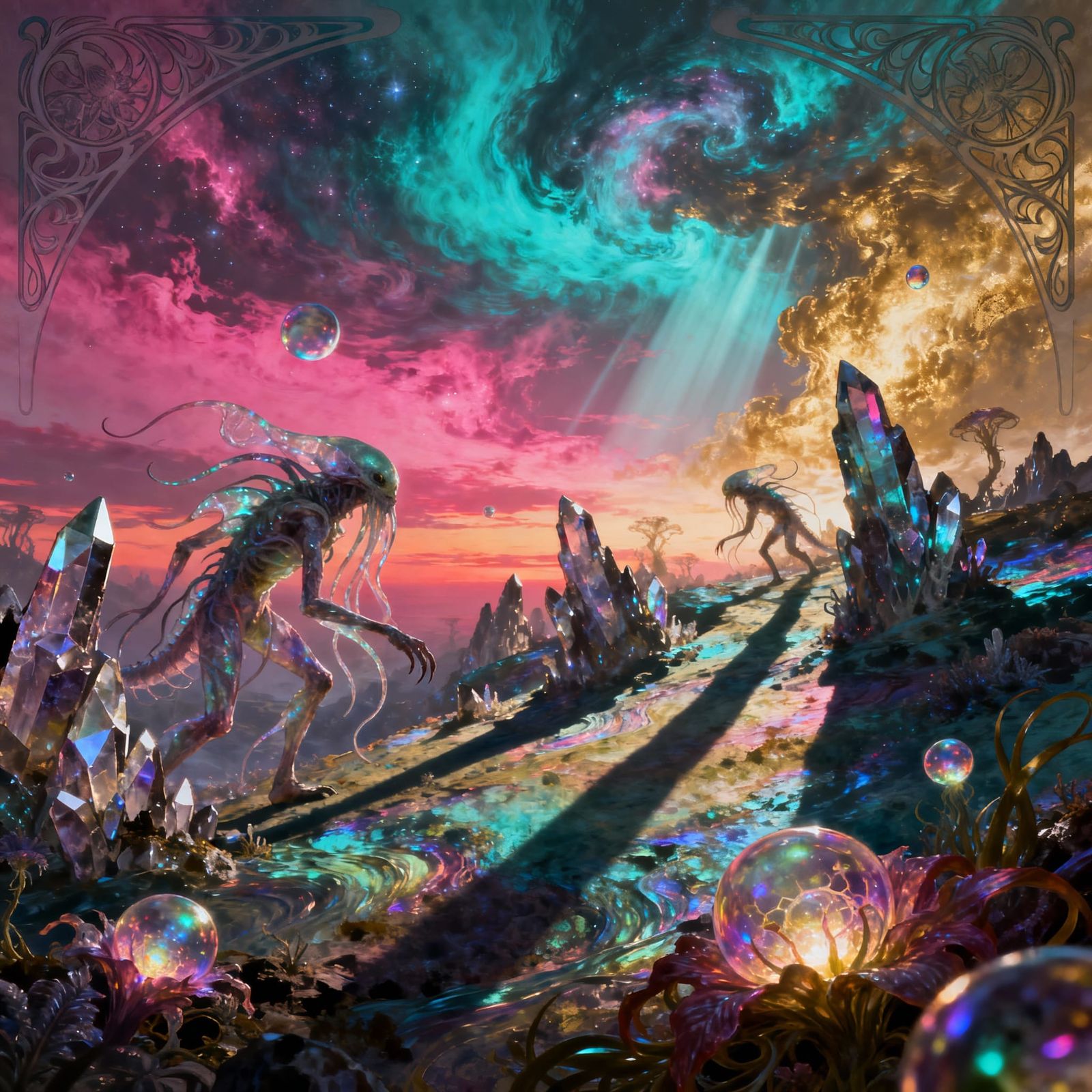 Alien Creatures Explore Surreal Landscape in Epic Painterly ...