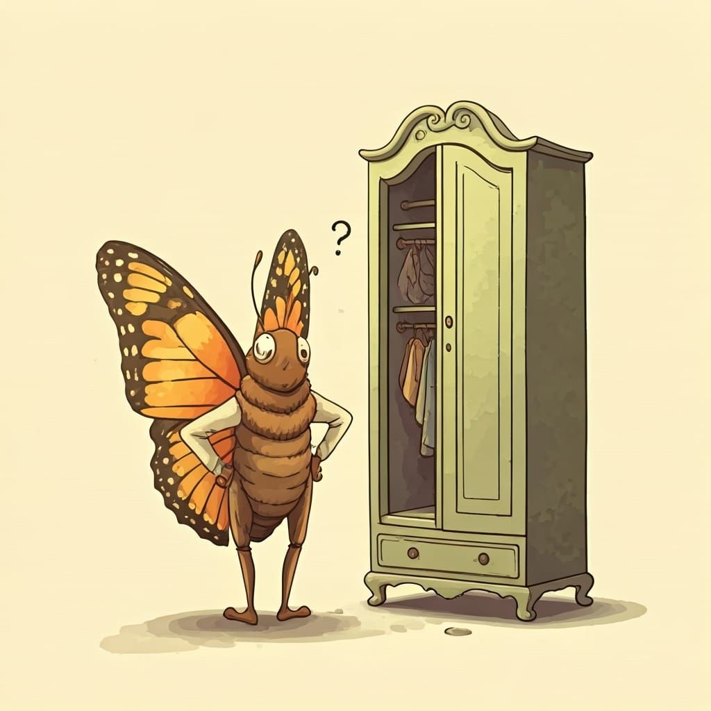 Confused Wingless Butterfly Seeks Wings