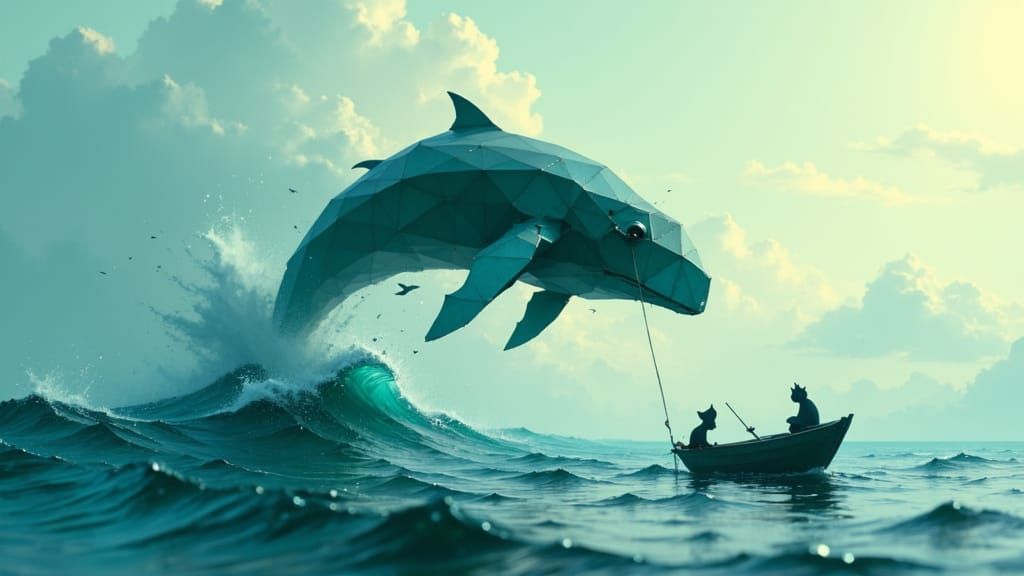 Low Poly Moby Dick in Hyperrealistic Animation