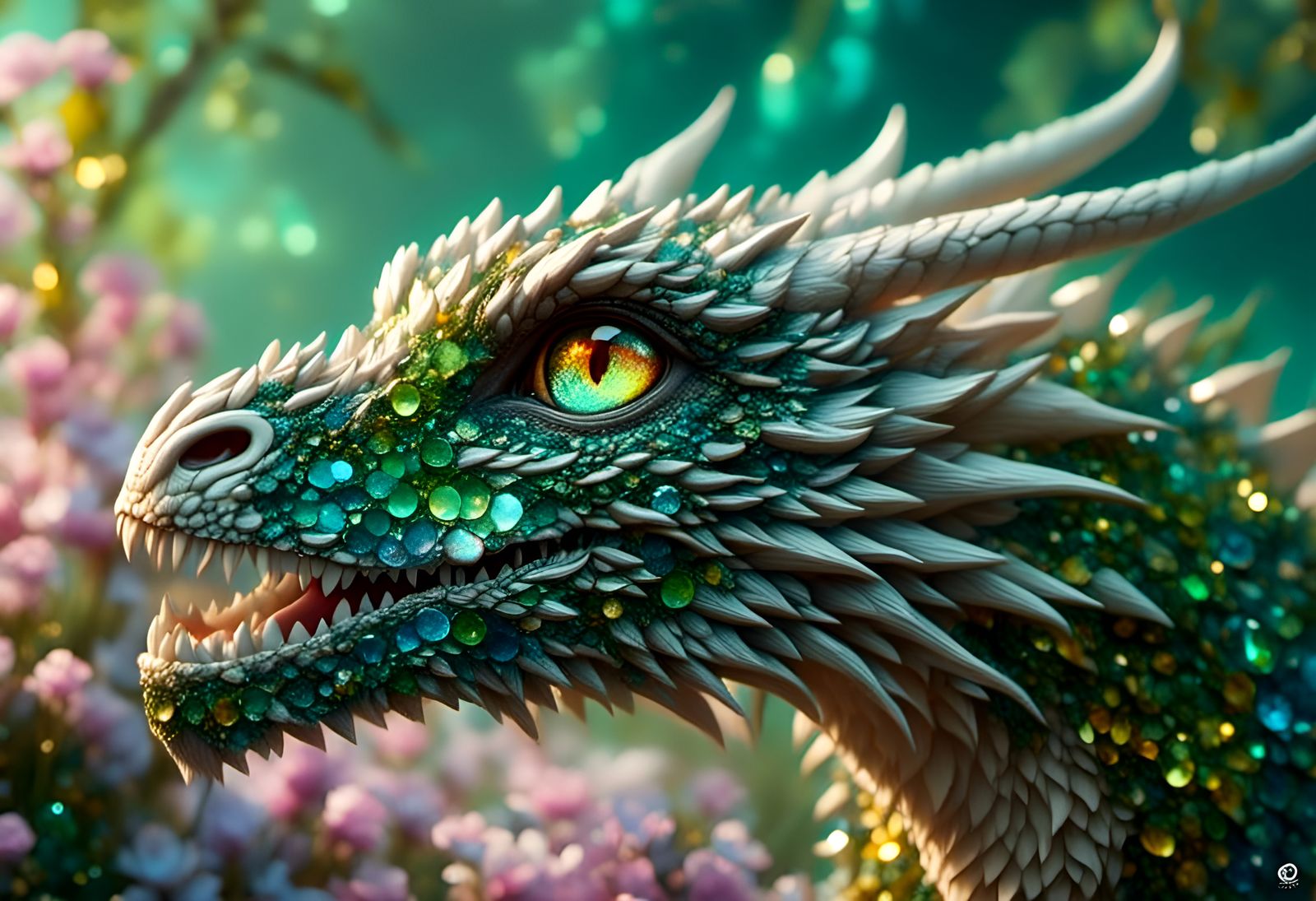 Mythical Crystal Dragon Hatchling in Digital Art Style