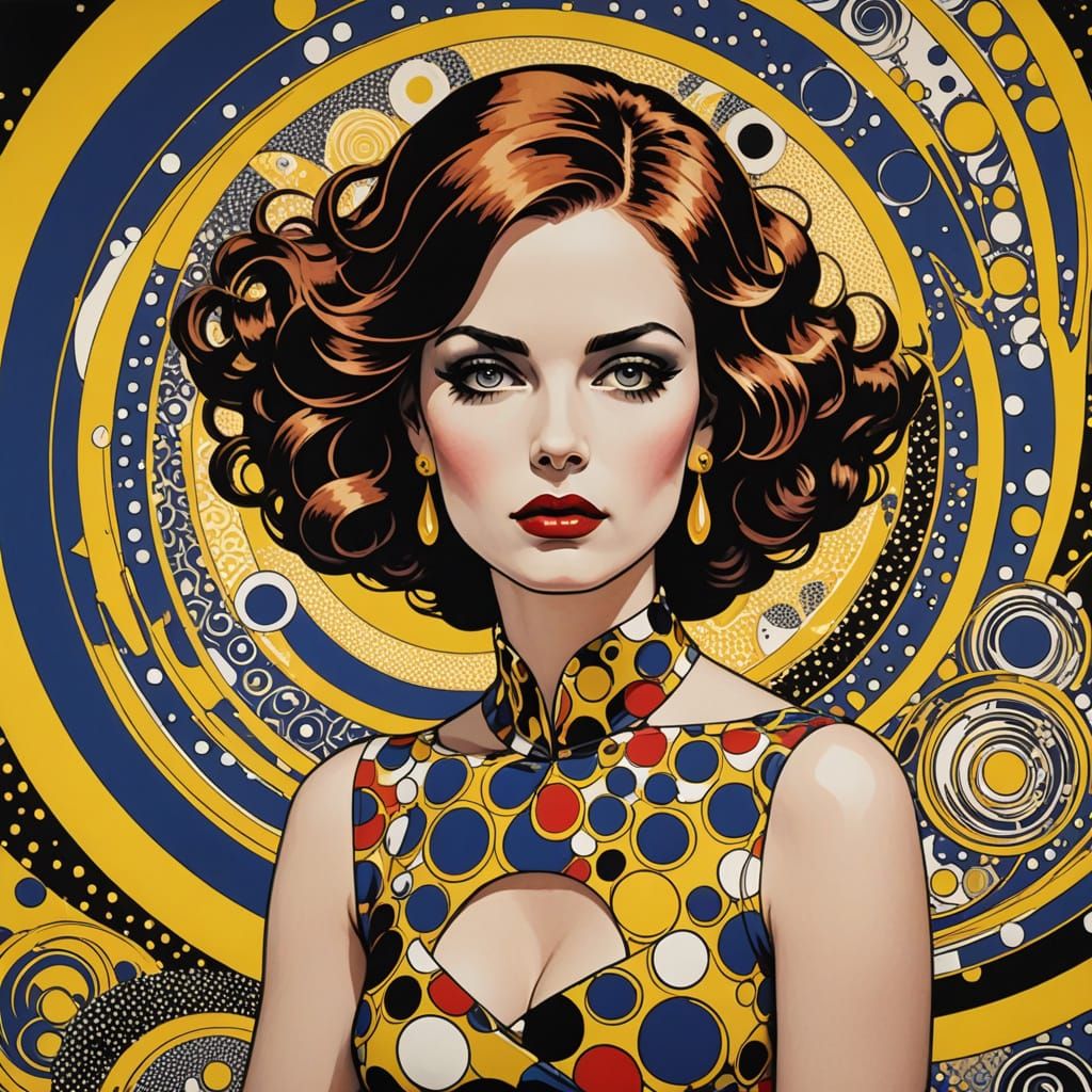 Mod Hypnotherapist in Swirling Patterns