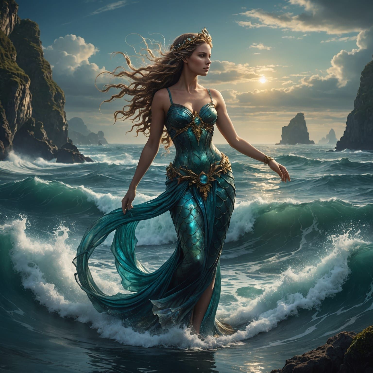 Ocean Nymph Amphitrite: Digital Matte Painting