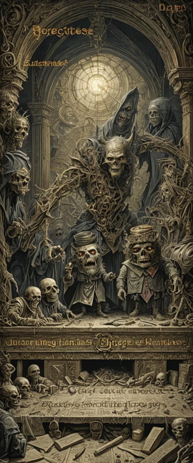 Photorealistic Horror Scene in Engraving Style