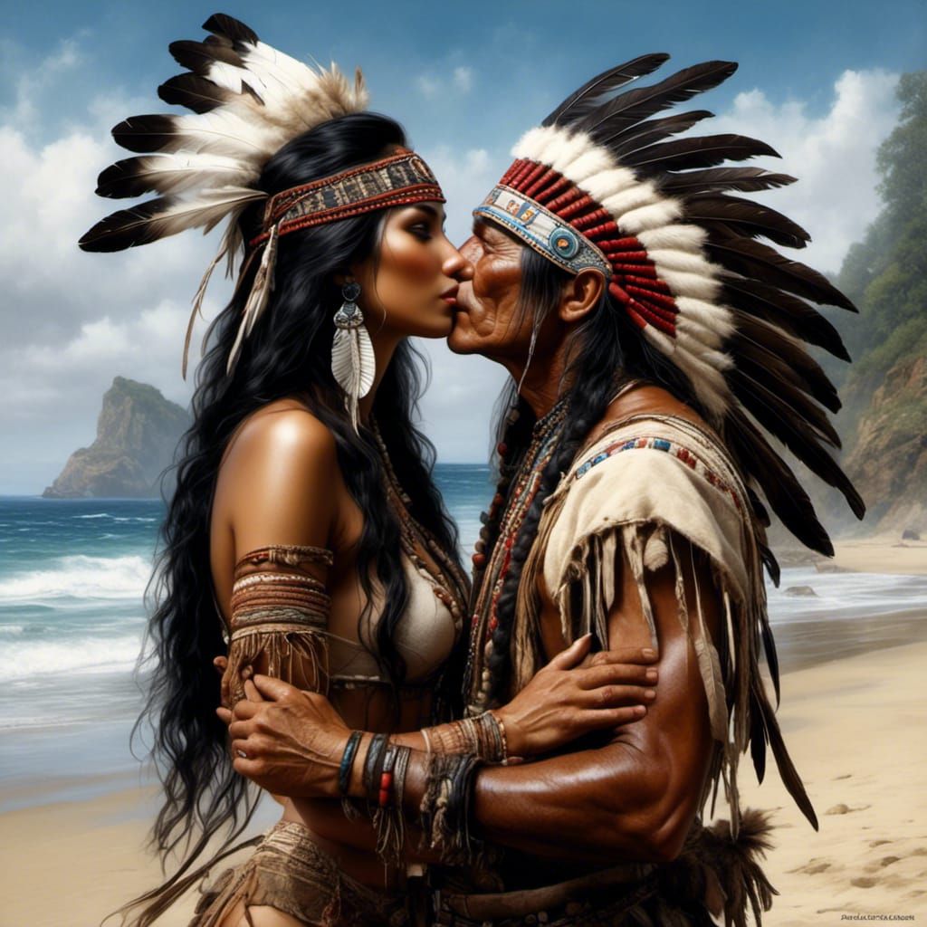 Romantic Encounter on a New England Beach