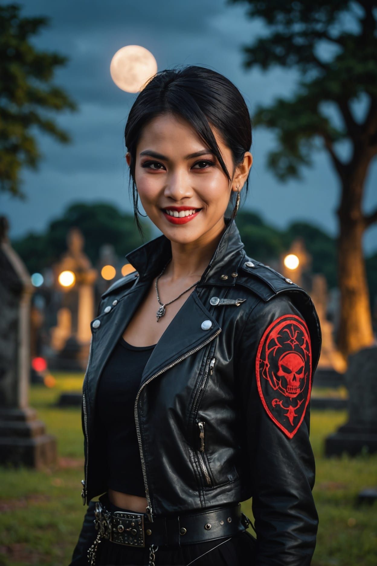 Tribal Punk Vampire in Cemetery, Professional Photography