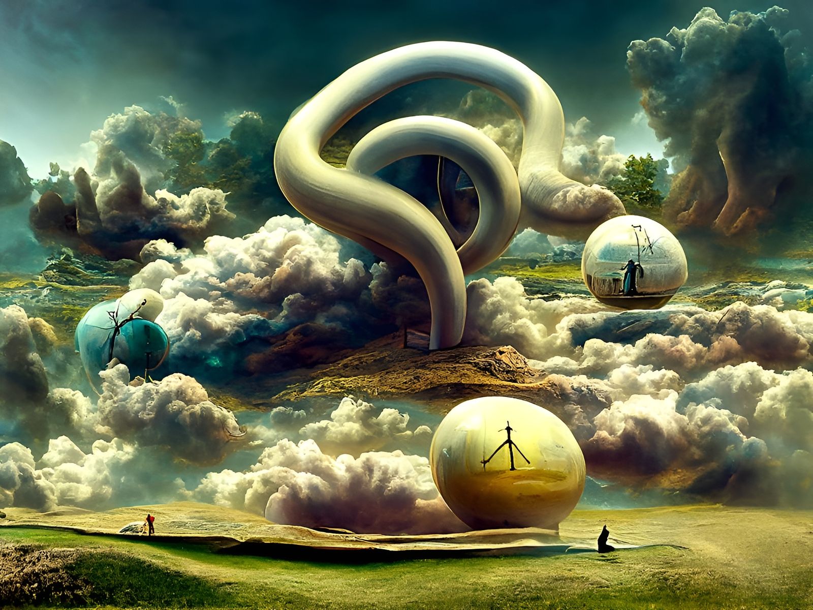 Surreal Impossible Landscape in Digital Art Style