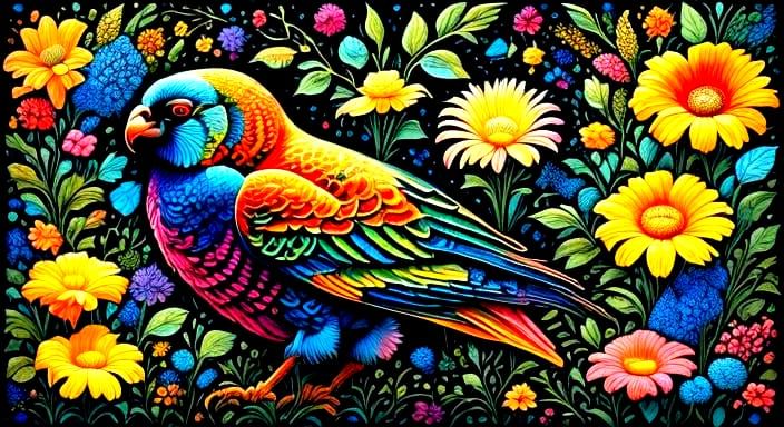 Maximalist Floral Design in Pollock Style