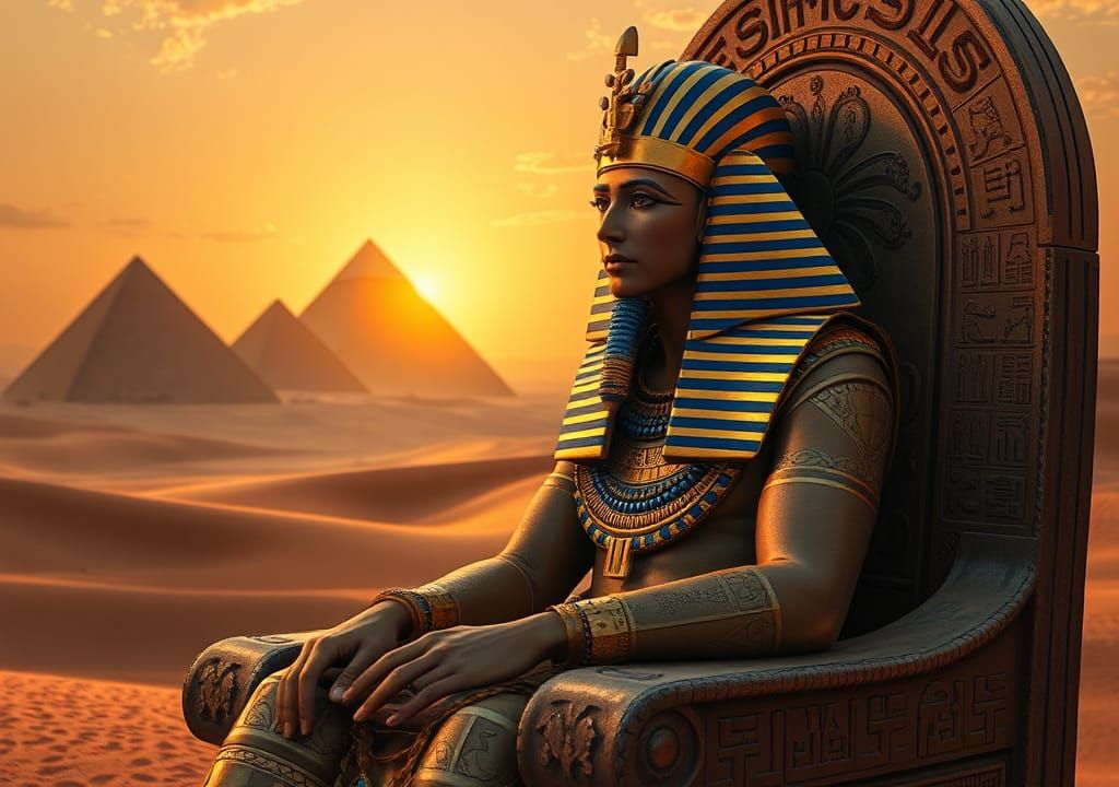 Pharaoh Mikelinos on His Throne: An Orientalist Vision