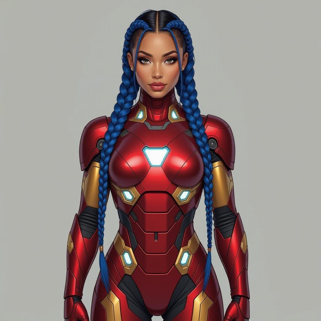 Jinx as Iron Man in Futuristic Armor