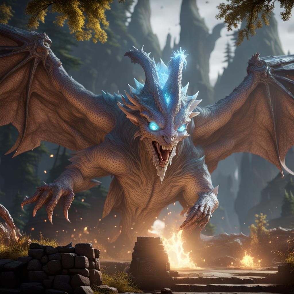 Air Elemental Dragon in 8K Unreal Engine