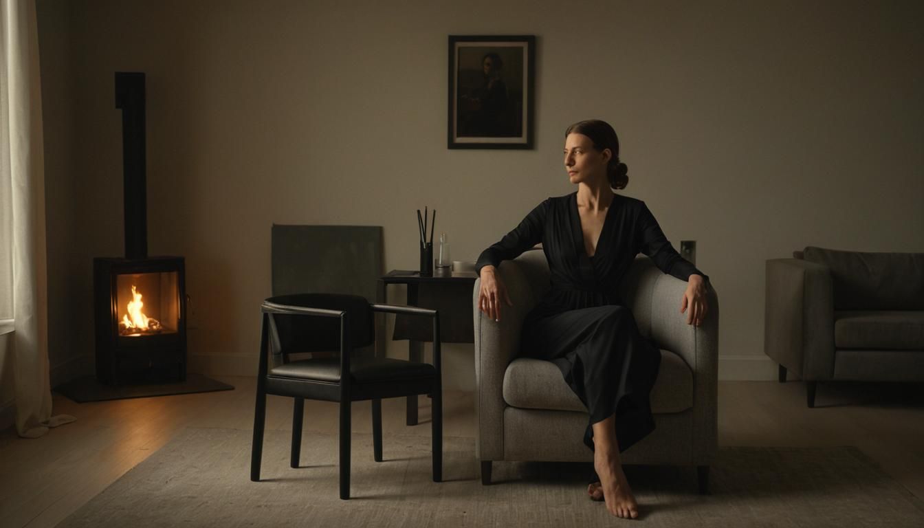 Whistler's Mother in Sleek Jumpsuit: Contemporary Realism