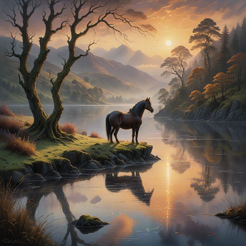 Mystical Water Kelpie Emerges from Scottish Loch