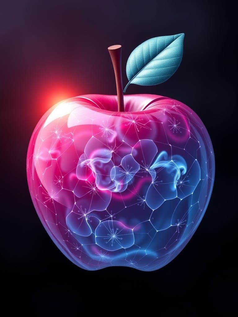 Glowing Plasma Apple in Stunning Detail