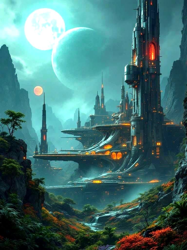 Futuristic Citadel on Alien Planet