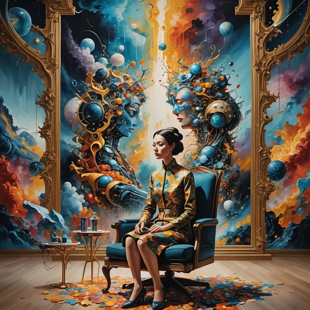 Abstract Surreal Woman in Digital Art Style