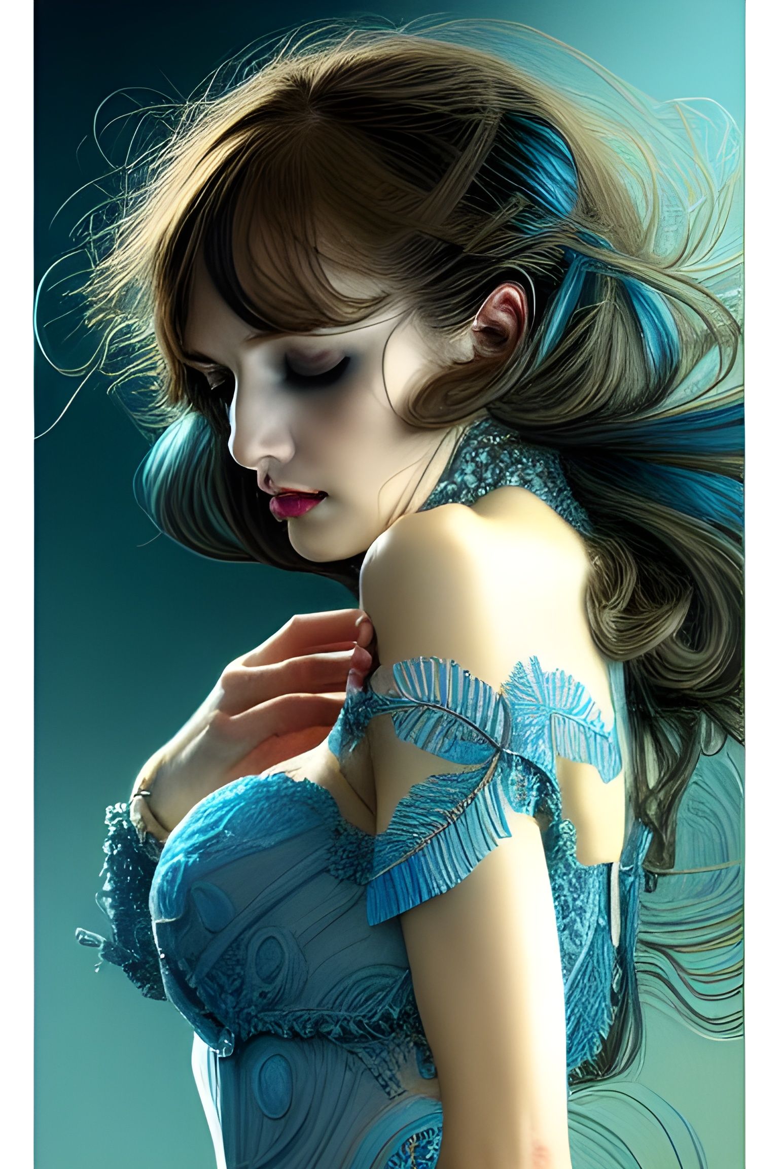 Intricate Scenic Illustration in Deep Colors