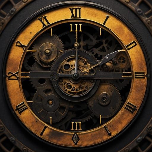 Rusty Clock in Moody Close-Up