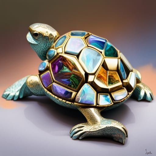 Gemstone Turtle in Fantasycore Art Style