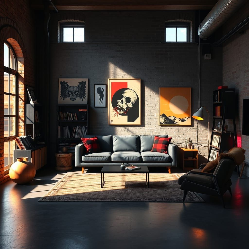 Indie Rock Guitarist's Cozy Industrial Oasis