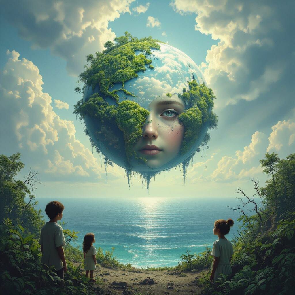 Dystopian World Floats Above Ocean, a Surreal Vision