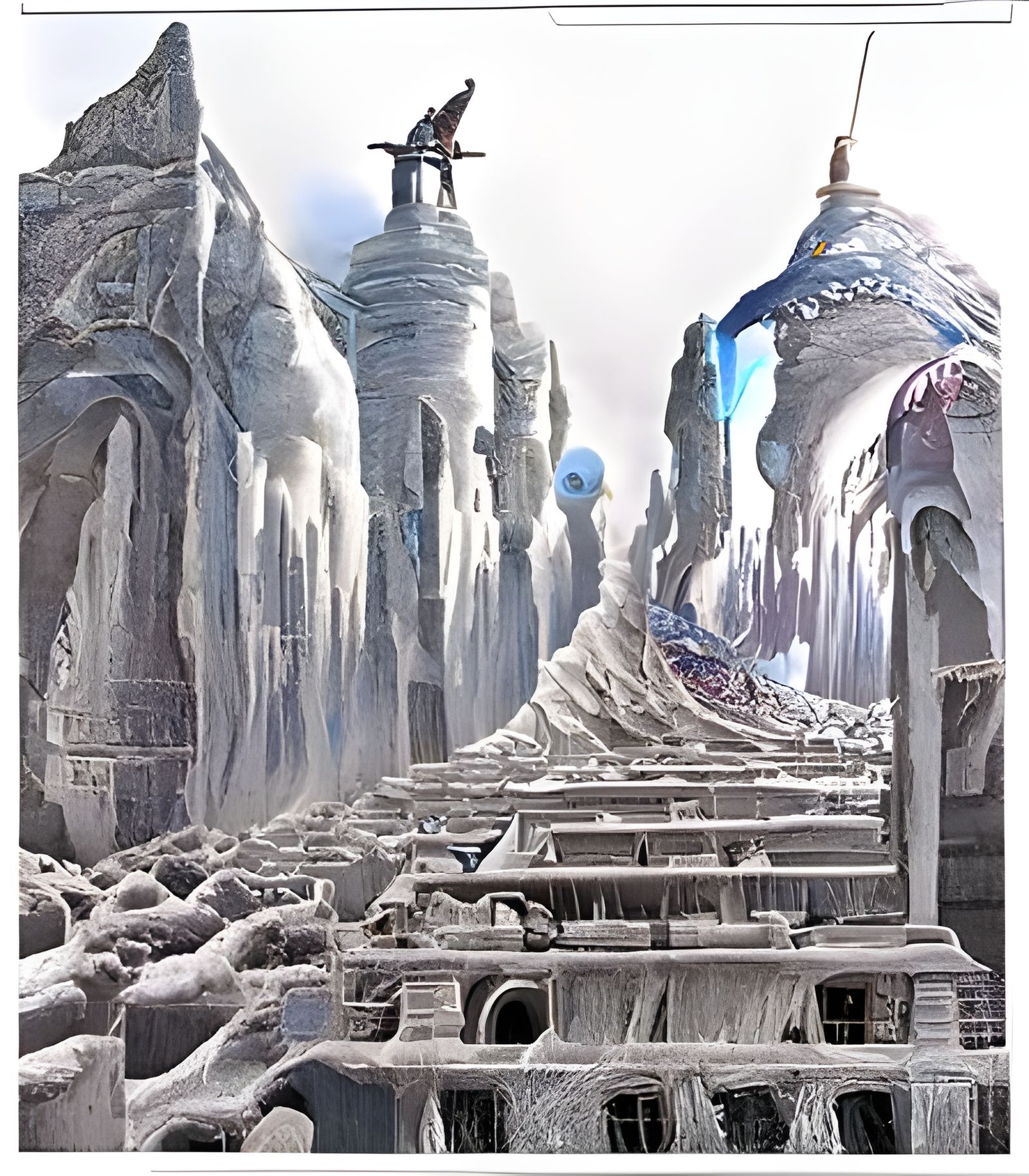 Galactic Portal in Frozen Tundra Landscape