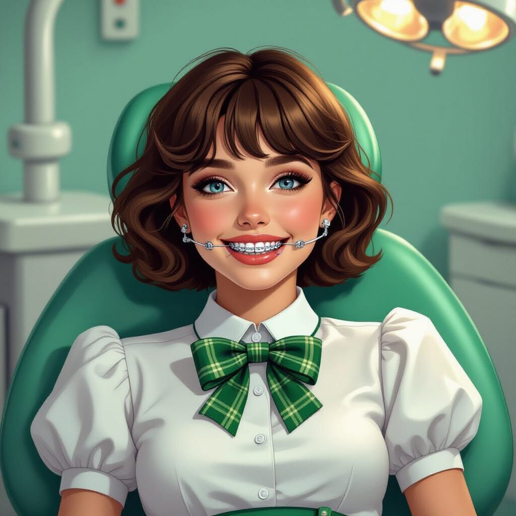 Woman with Braces in Fantasy Realism Style