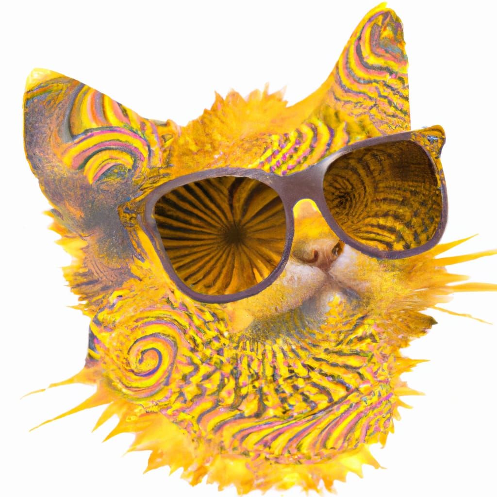 Kitten in Sunglasses: Abstract Vector Fractal Art