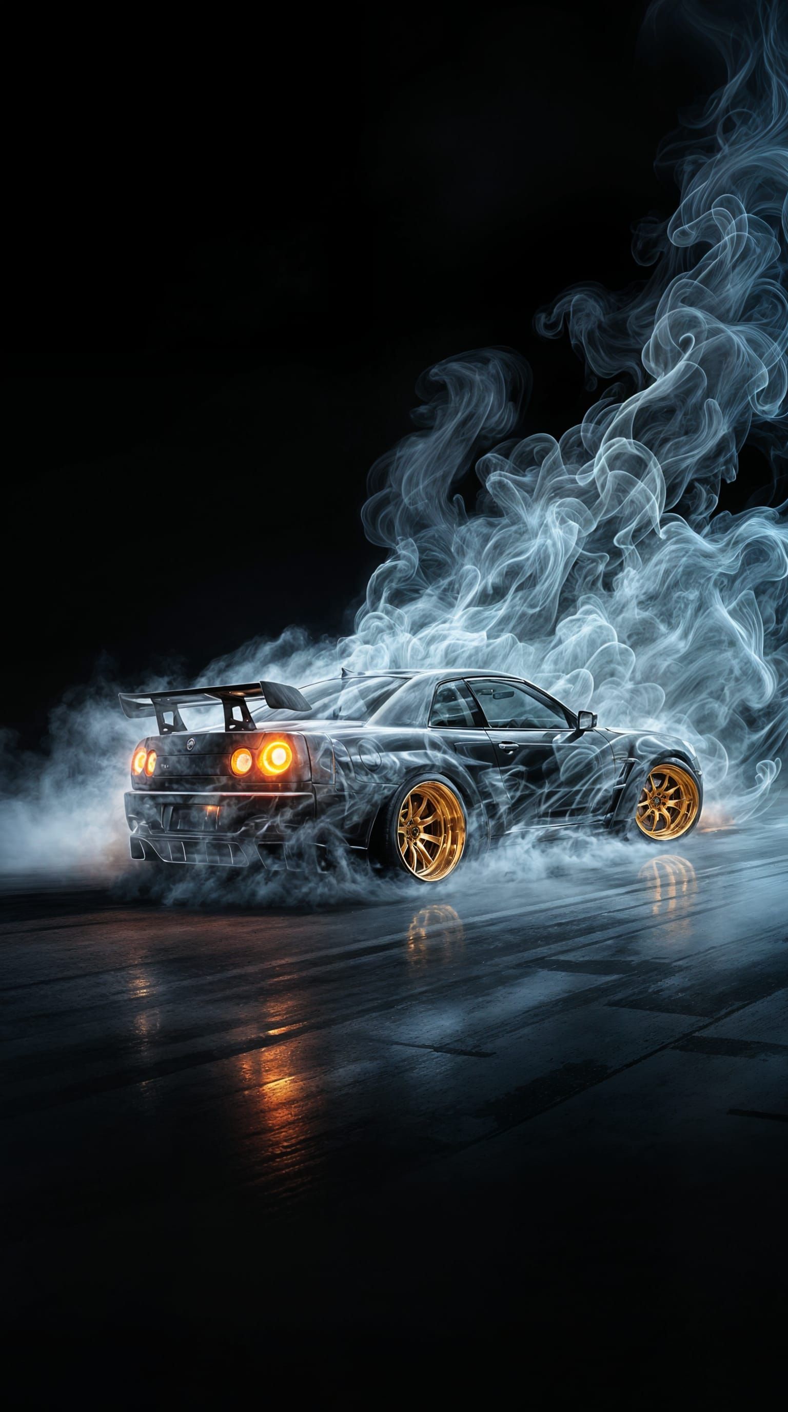 Surreal Drifting Car Formed from Smoke