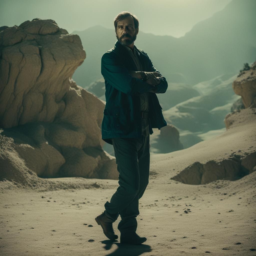 Dramatic Cinematic Still of a Wealthy Person