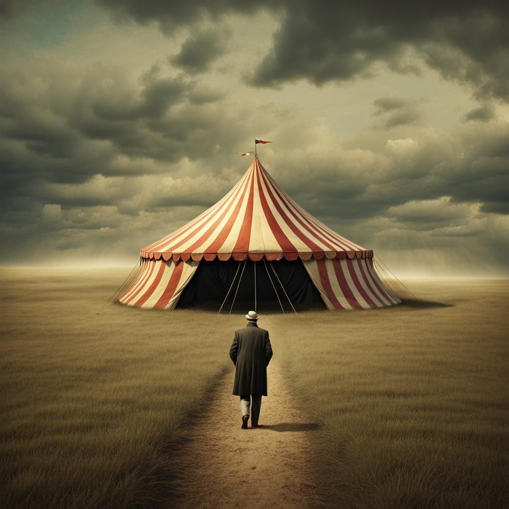 Surreal Circus Tent in Field