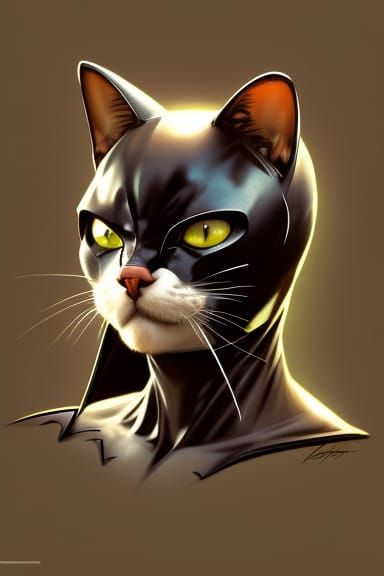 Hyperdetailed Cat-Batman Portrait in Unreal Engine 5