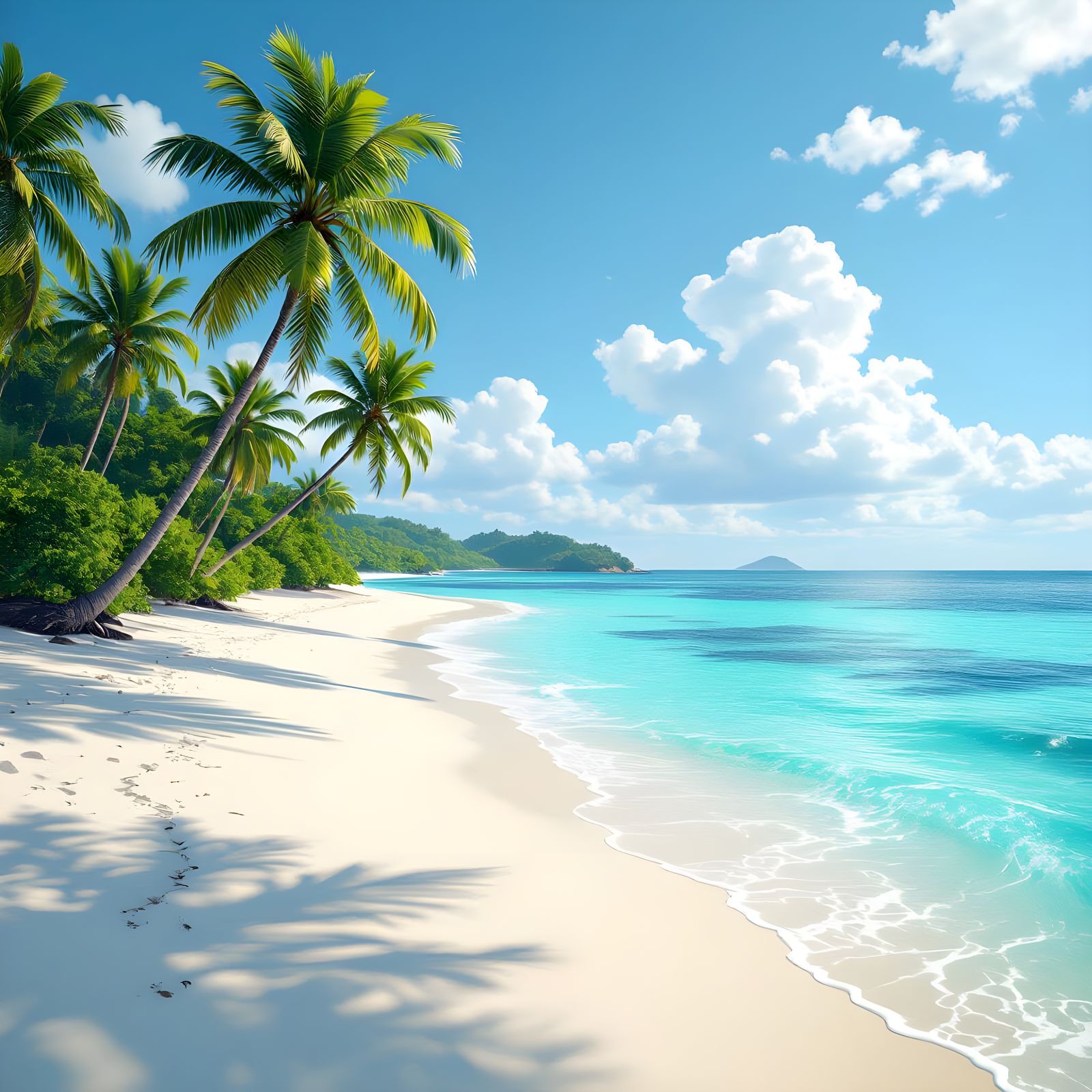 Ultra-Realistic Tropical Beach with Turquoise Water