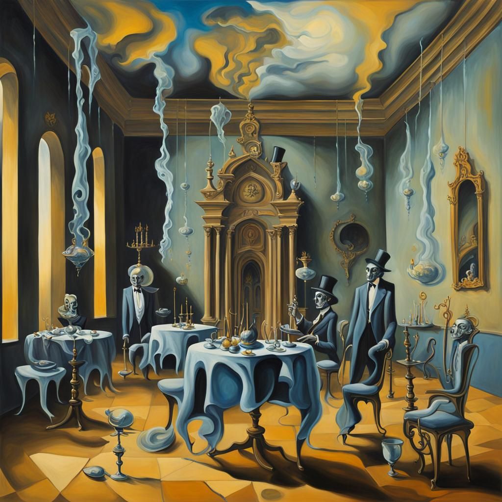 Surreal Gothic Party in Palace, Dali Style