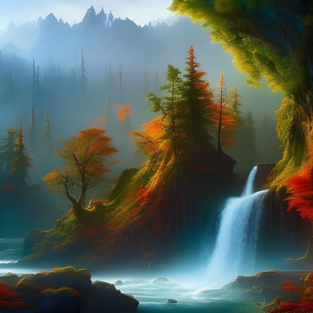 Lush Untouched Garden in Neo-Impressionistic Style