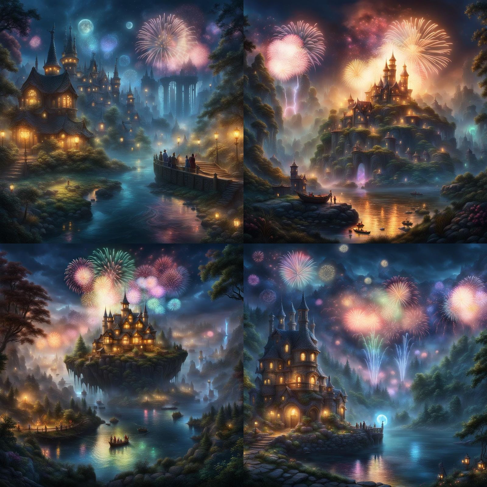 Fireworks Over Sunken City in Lightbulb