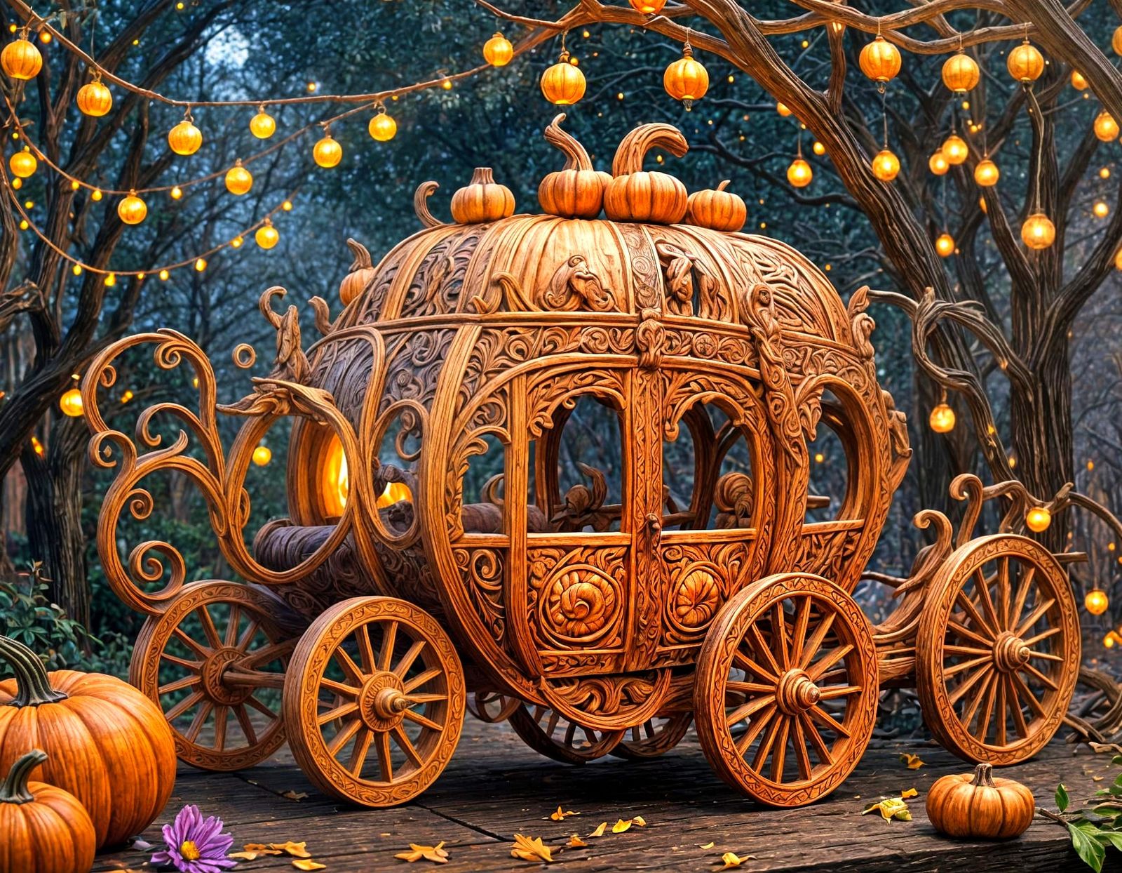 Surreal Wood Carving: Epic Maximalist Masterpiece