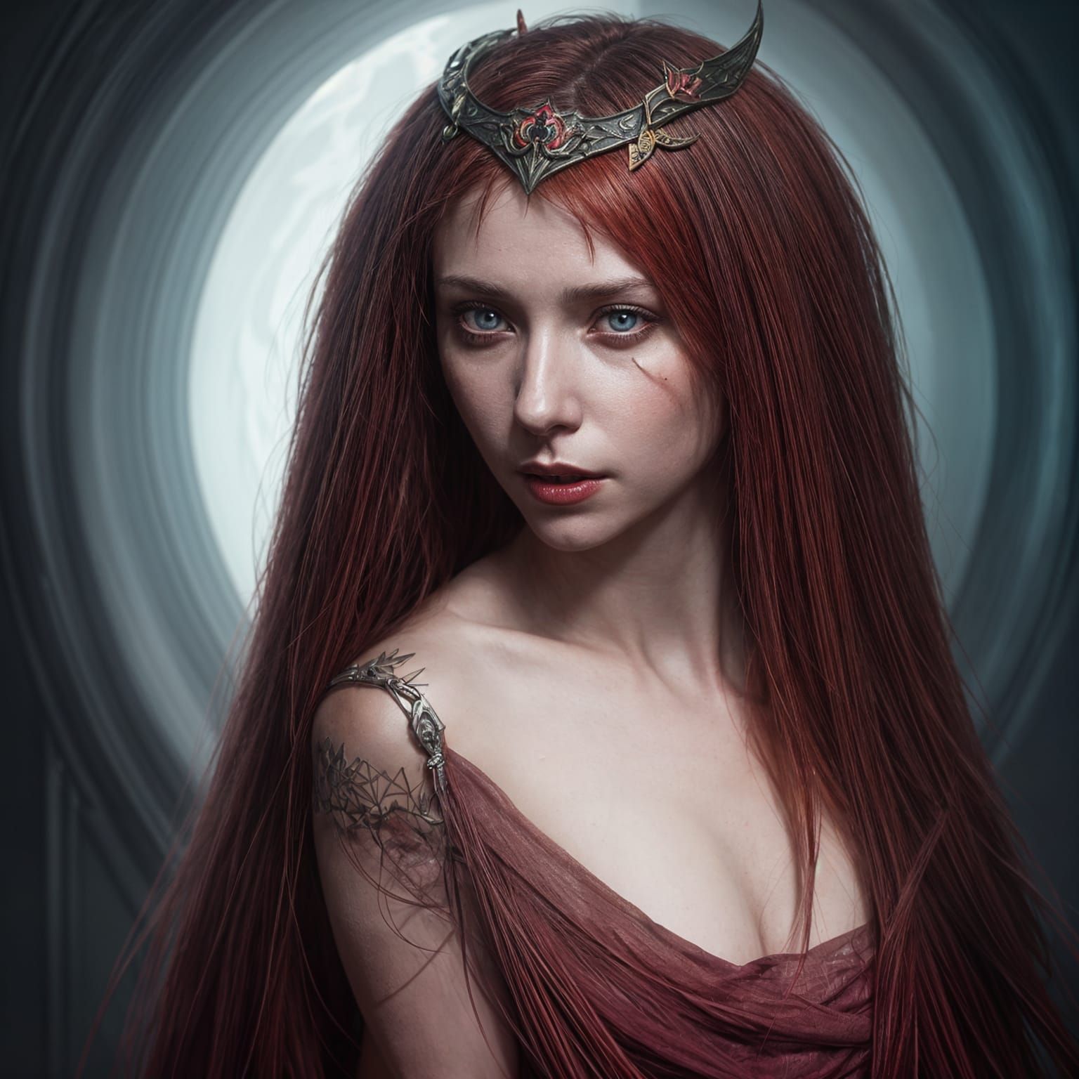 Elizabeth Bathory Portrait in Art Nouveau Style