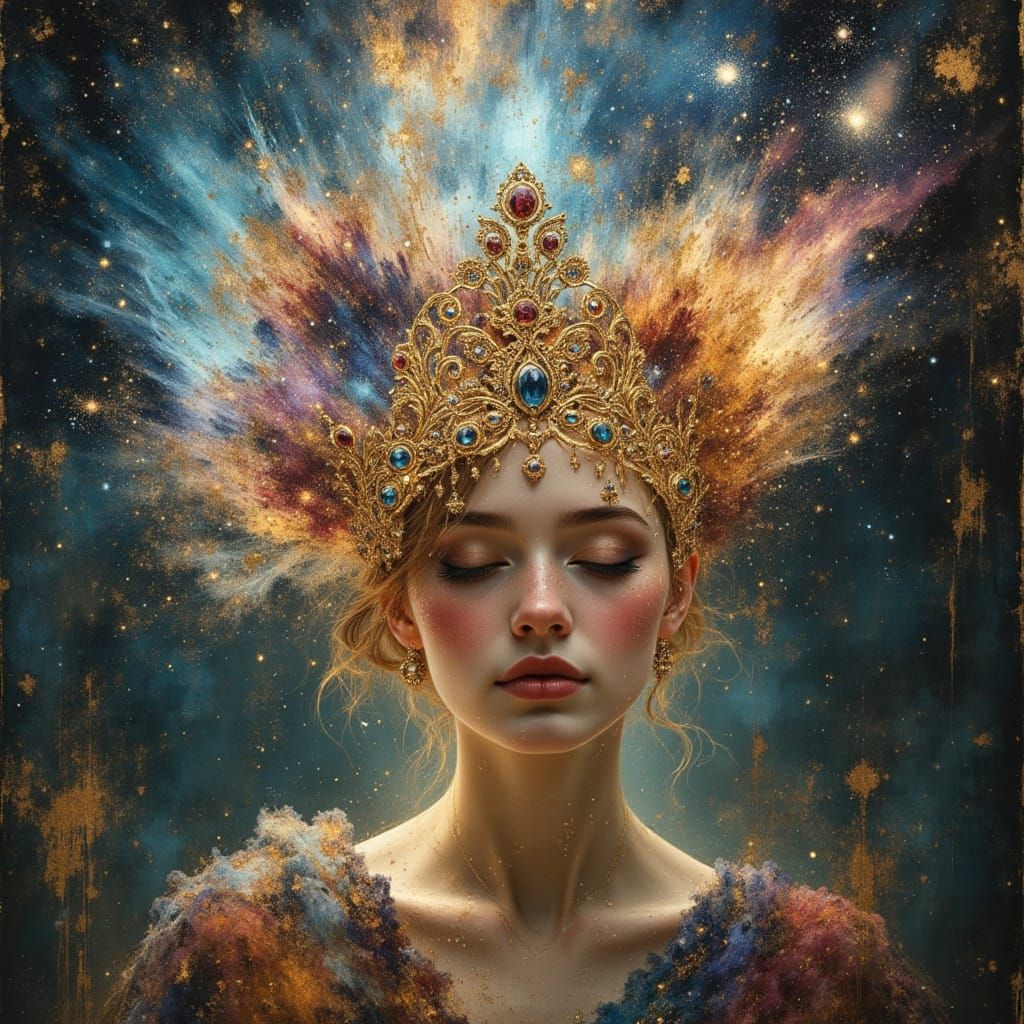 Celestial Tiara Floating in Cosmic Dust