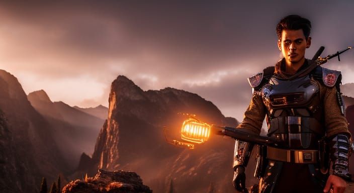 Sci-Fi Character Art of Homeless Man in Spaceship