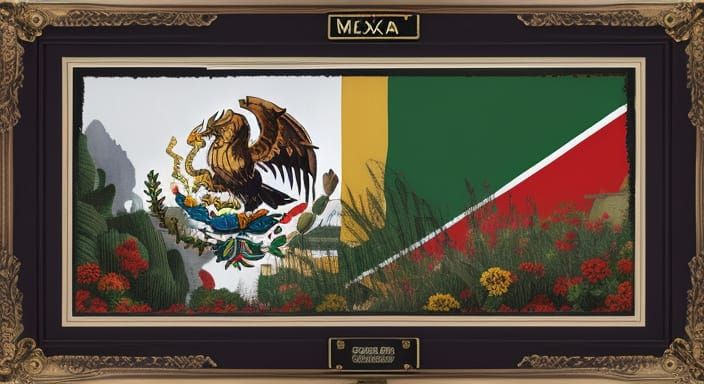 Mexican Flag in Precisionism Dreamcore Style