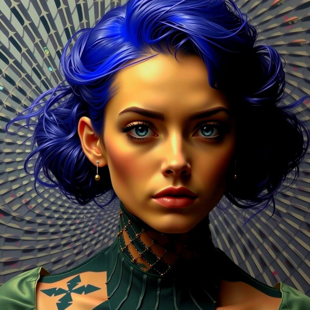 Geometric Hyperrealist Masterpiece with Organic Flair