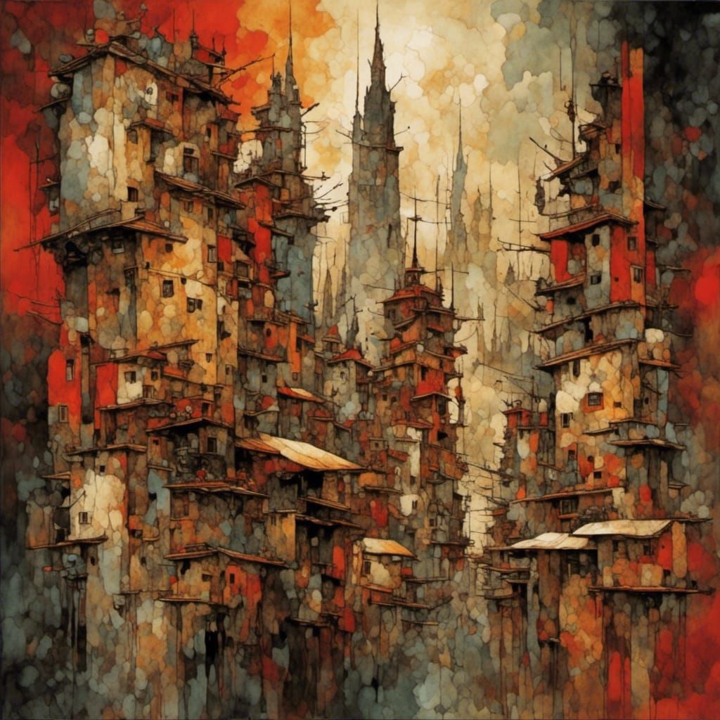 Geometric Fauvism: A Cubist Expressionist Oil Painting