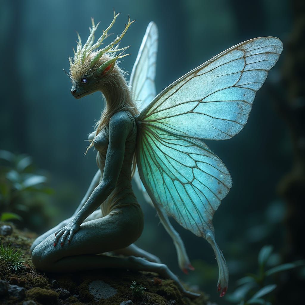 Luminous, Iridescent Fairy in Forgotten World