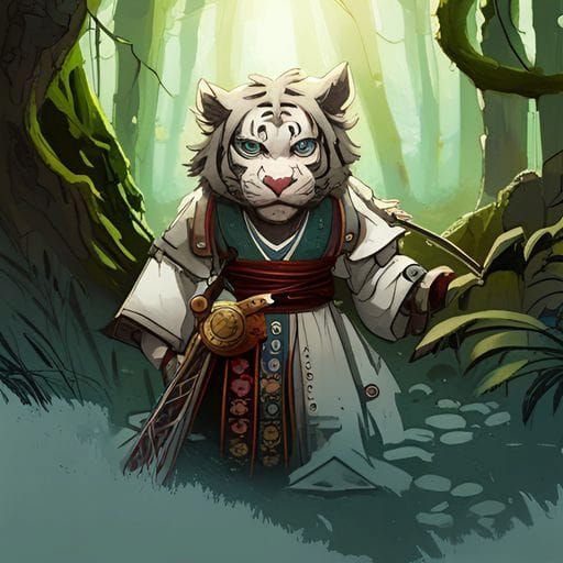 Tiger Samurai Digital Illustration