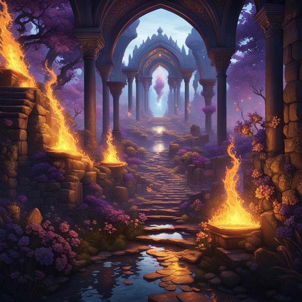Elemental Path to Love: Dark Fantasy Concept Art