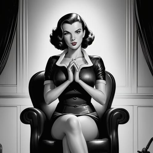 1940s Femme Fatale in Comic Book Art