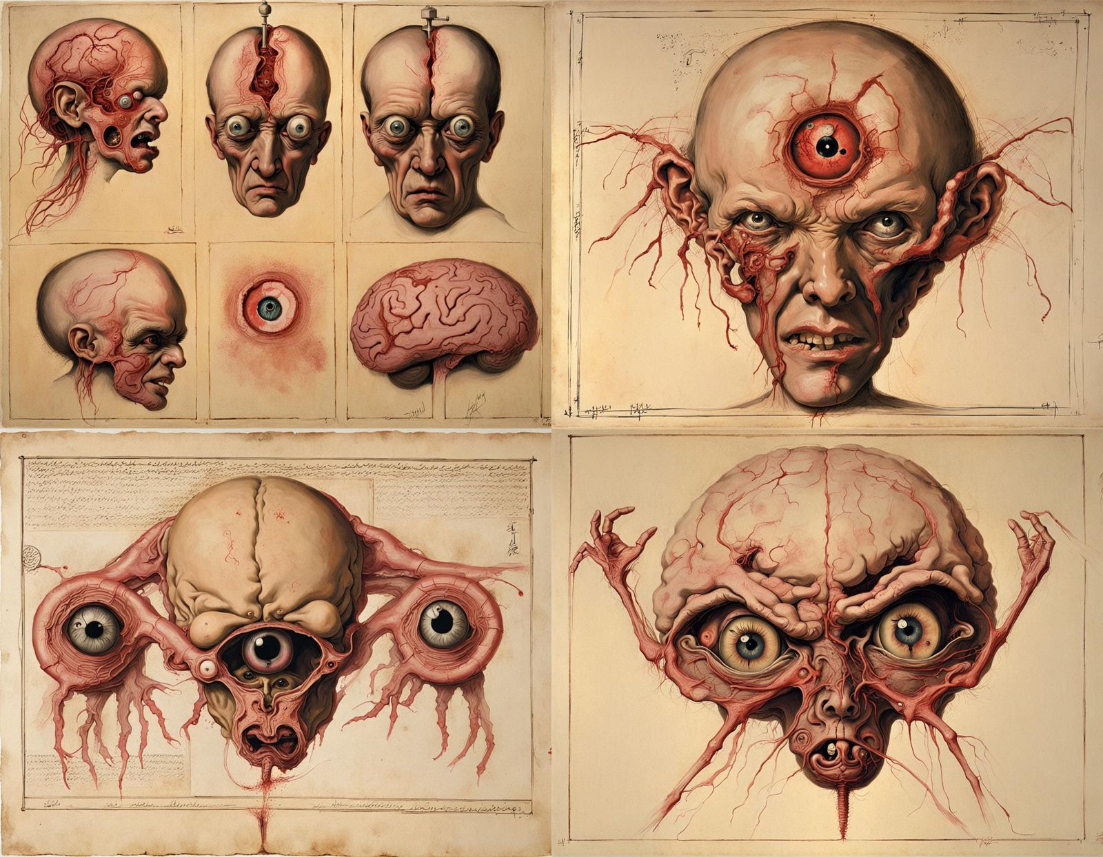 Grotesque Hybrid Creature Inspired by Surrealism