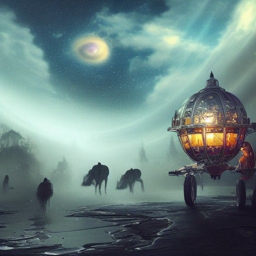 Epic Flying Carriage Ride Through Galaxy