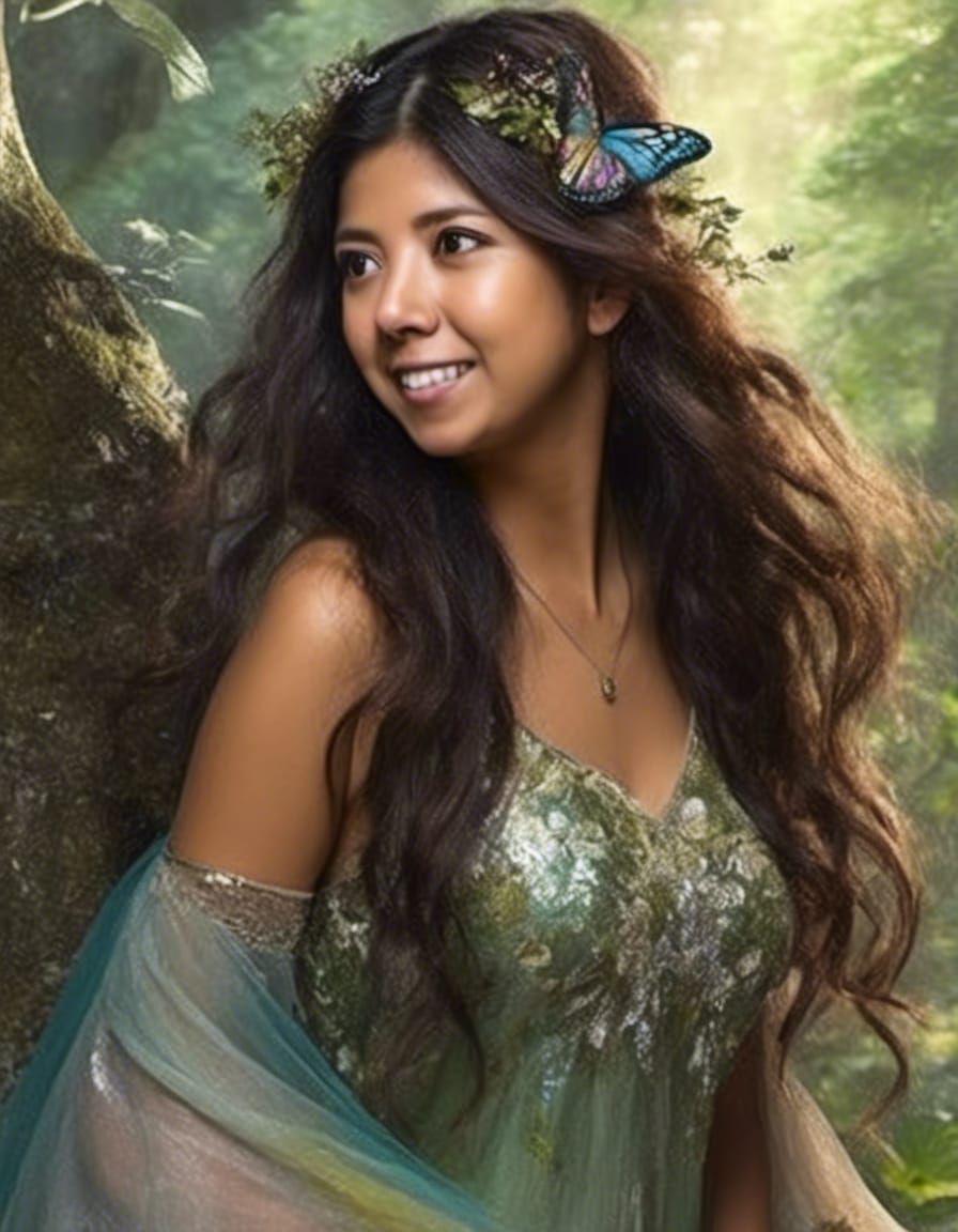 Colorful Fairy with Iridescent Wings