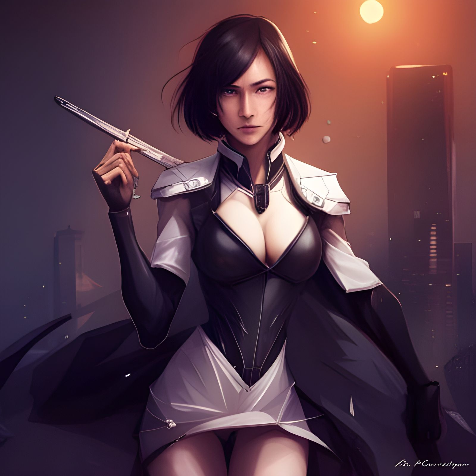 Cyberpunk Rukia Portrait in 8K Resolution
